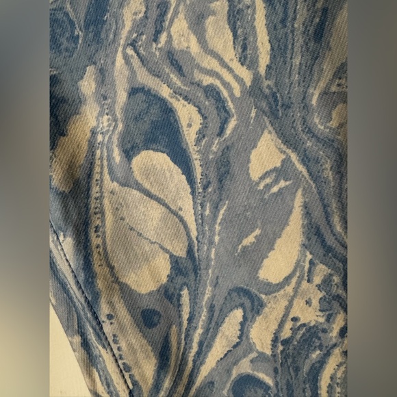 J. McLaughlin Lexi Jean Women’s 8 Blue White Marbled Swirl Skinny Excellent - Picture 2 of 7